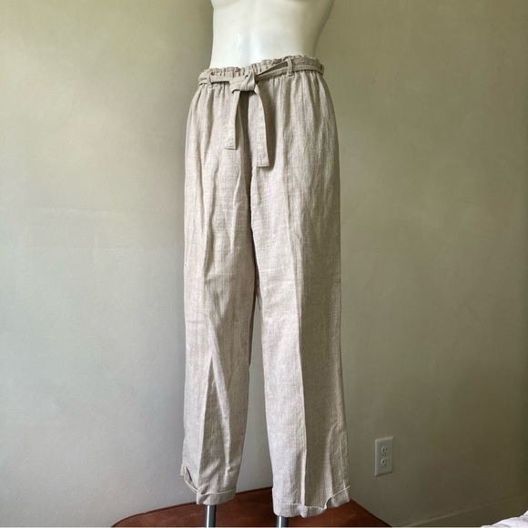Harve Benard | Wide Leg Linen Relaxed Ankle Pants - Picture 1 of 11